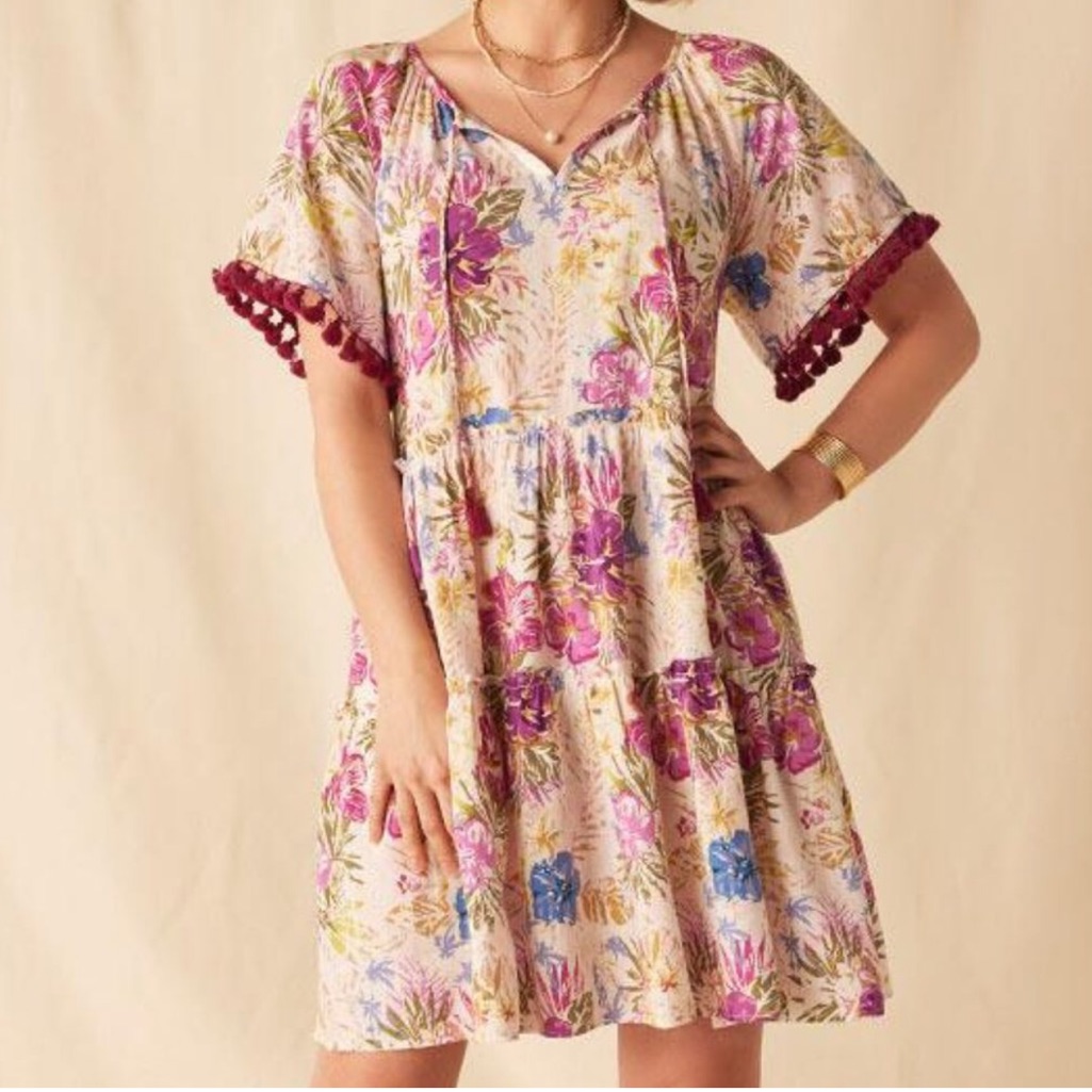 Matilda Jane Enchanted Garden Aloha Palm Printed Ruffle Dress